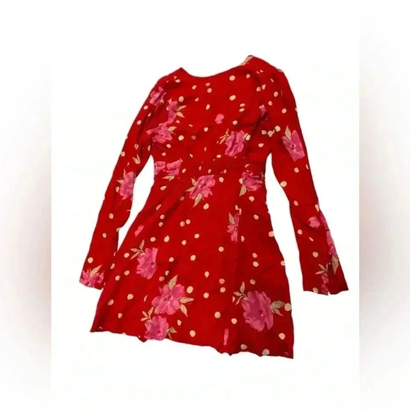 NWT FREE PEOPLE Red Date Night Mini Dress in Strawberry Combo Medium - Picture 11 of 11